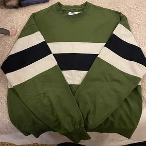 Topman green and blue crew neck sweater